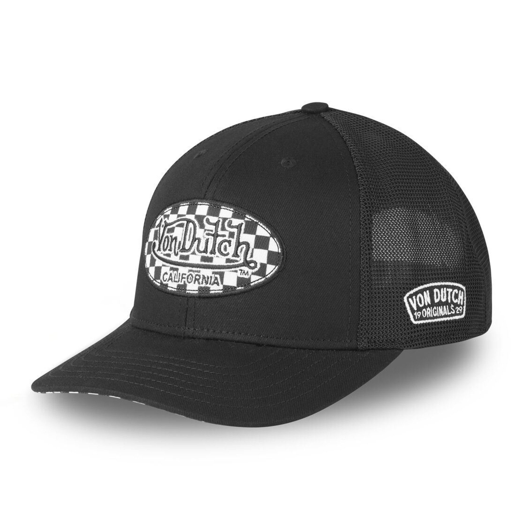 Von Dutch Trucker Cap Von Dutch Originals Trucker Cap - SEMI-CURVED (Basecap, Basecap, Meshcap, Trucker Kappe) Schirmunterseite ist im gleichen Design bedruckt wie der Logo Patch