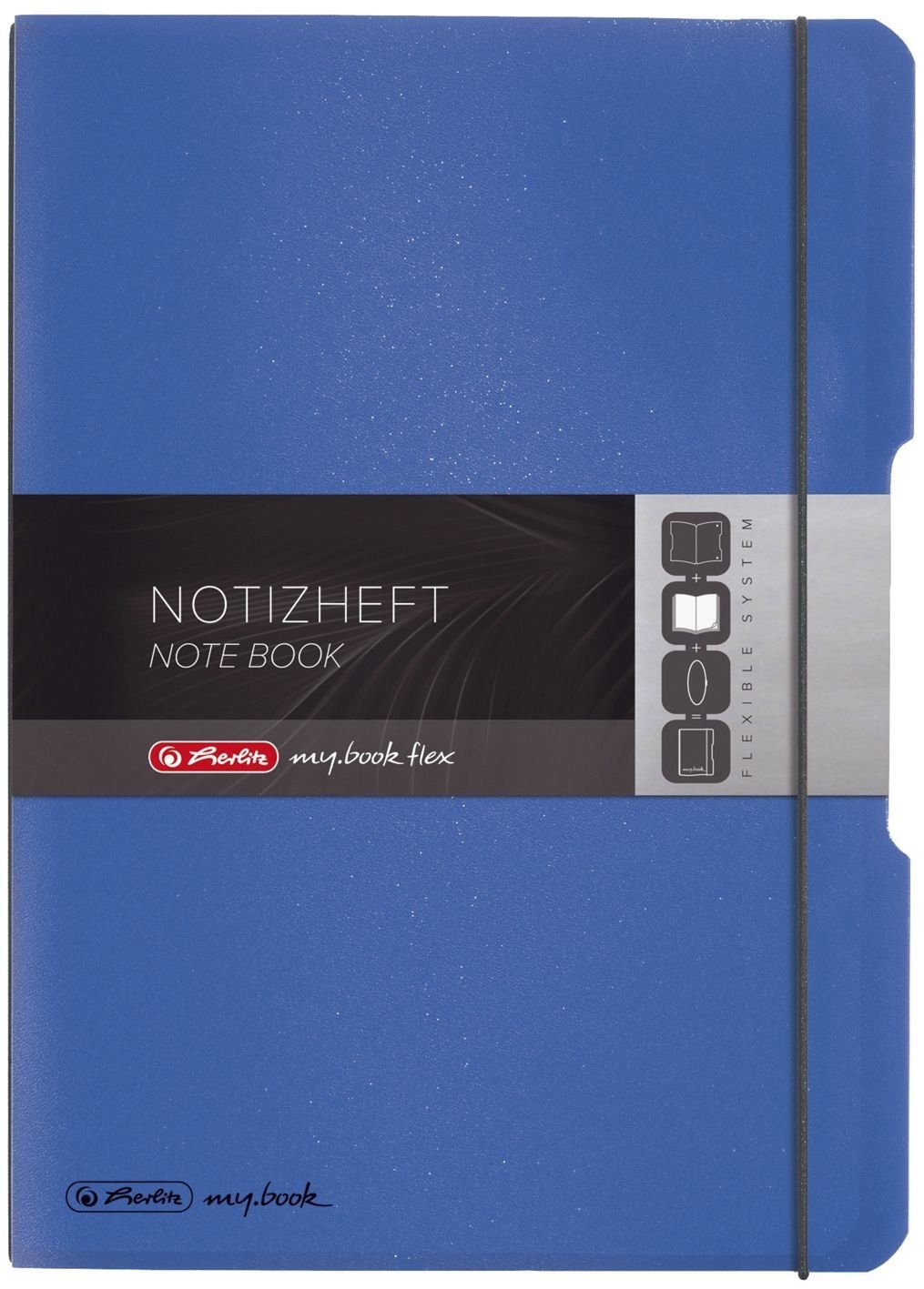Herlitz Notizbuch Herlitz 11361441 Notizheft flex PP A4 liniert/kariert 2x 40 Blatt blau