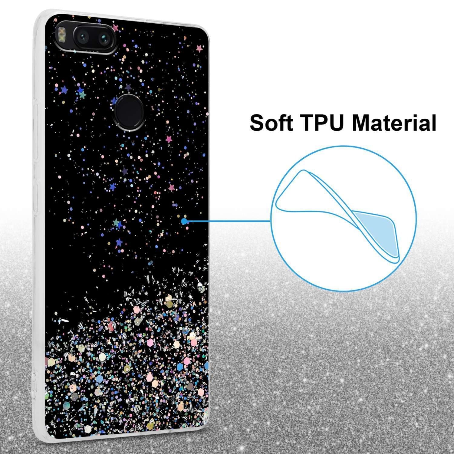 Cadorabo Handyhülle für Xiaomi RedMi A1 Hülle Xiaomi RedMi A1, Flexible TPU Silikon Handy Schutzhülle - Hülle - mit Glitzer