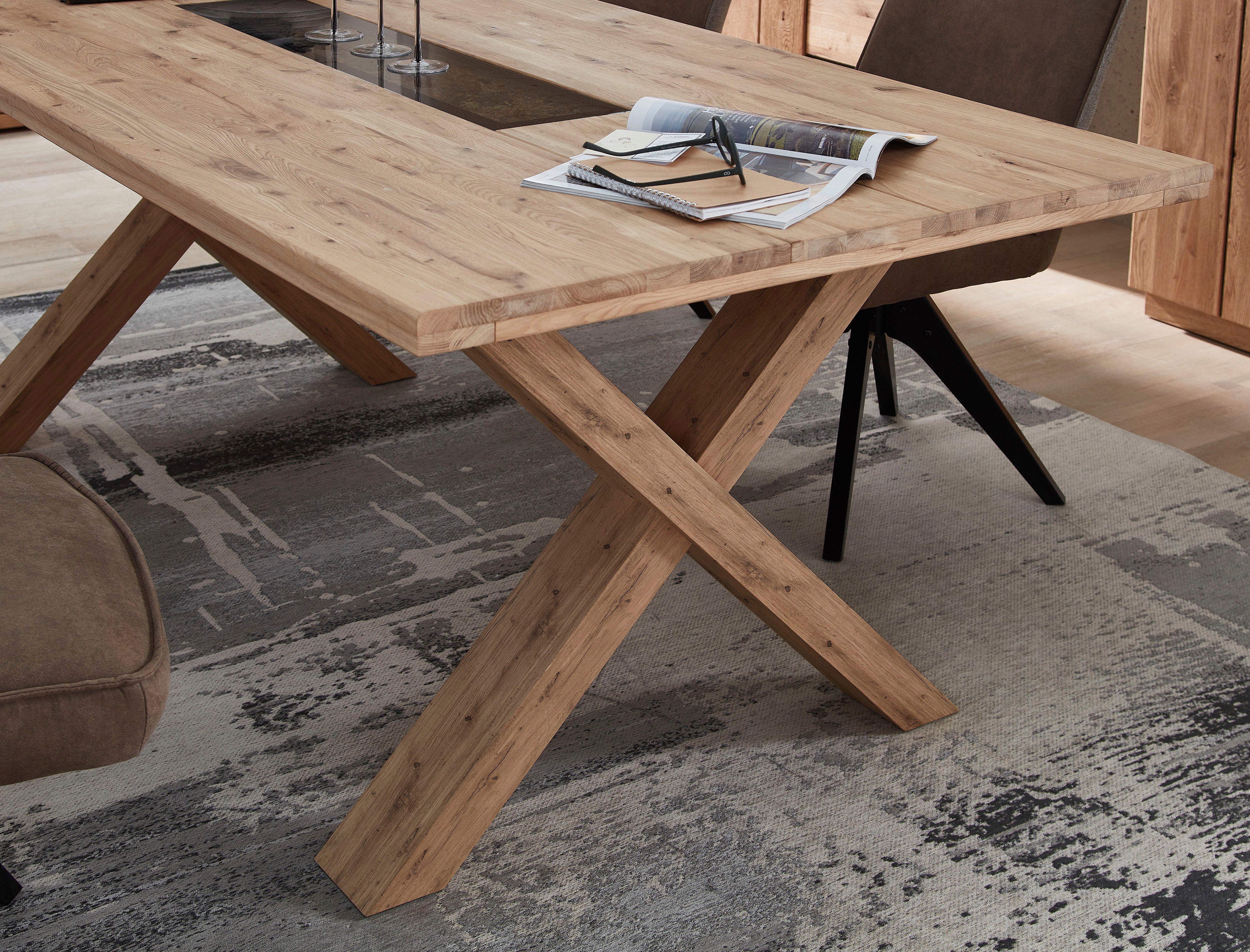 Innostyle Esstisch Donna Esstisch, 200x78x100 (BxHxT) (1-St), Massivholz, Absetzung Echtkork gerundet