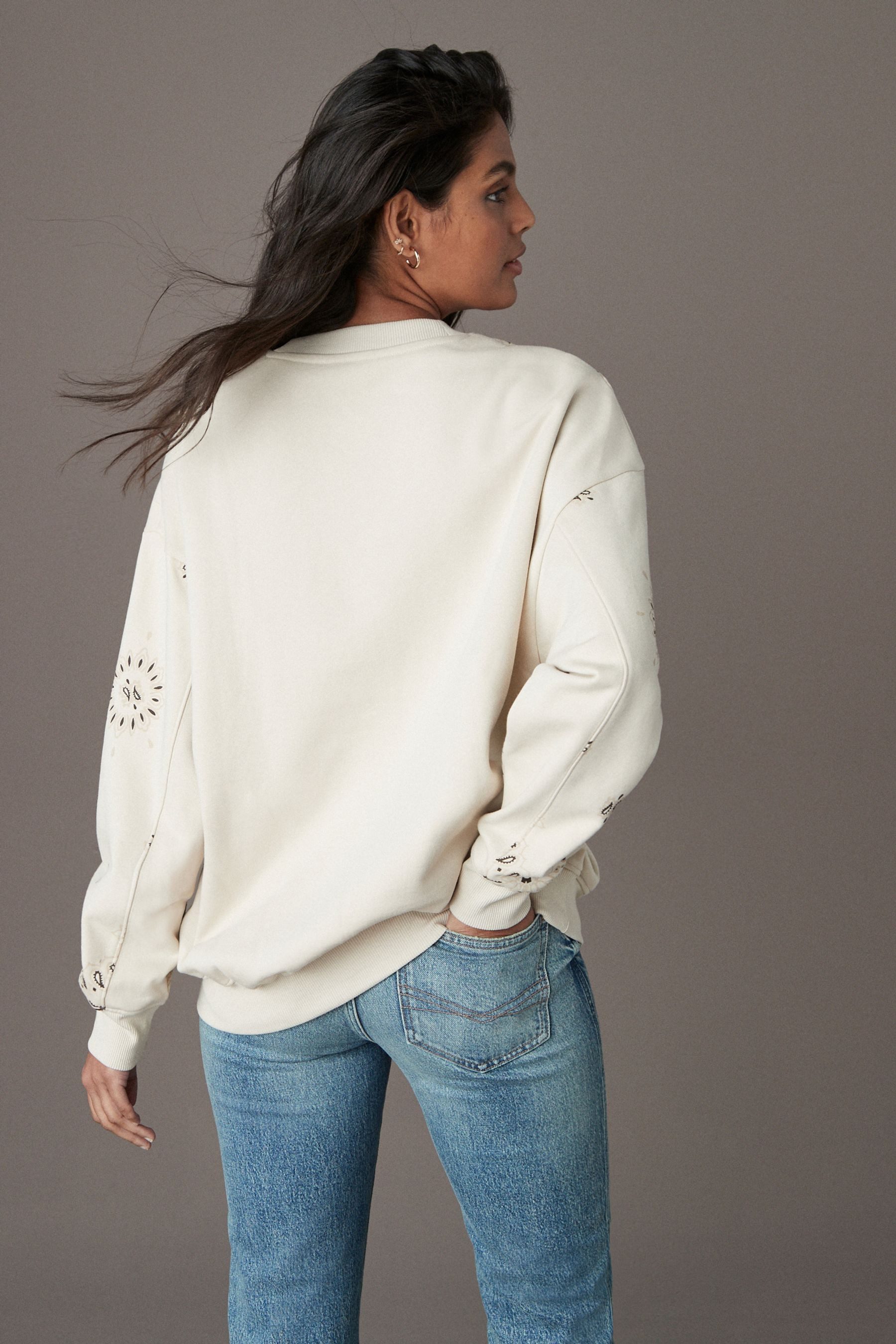 Next Sweater Langes Rundhals-Sweatshirt (1-tlg) günstig online kaufen