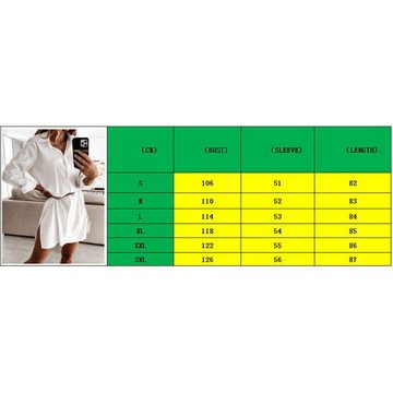 AFAZ New Trading UG Blusenkleid Damen kleid kurzer Rock Hemdkleid Anzugrock A-Linien Freizeitkleid