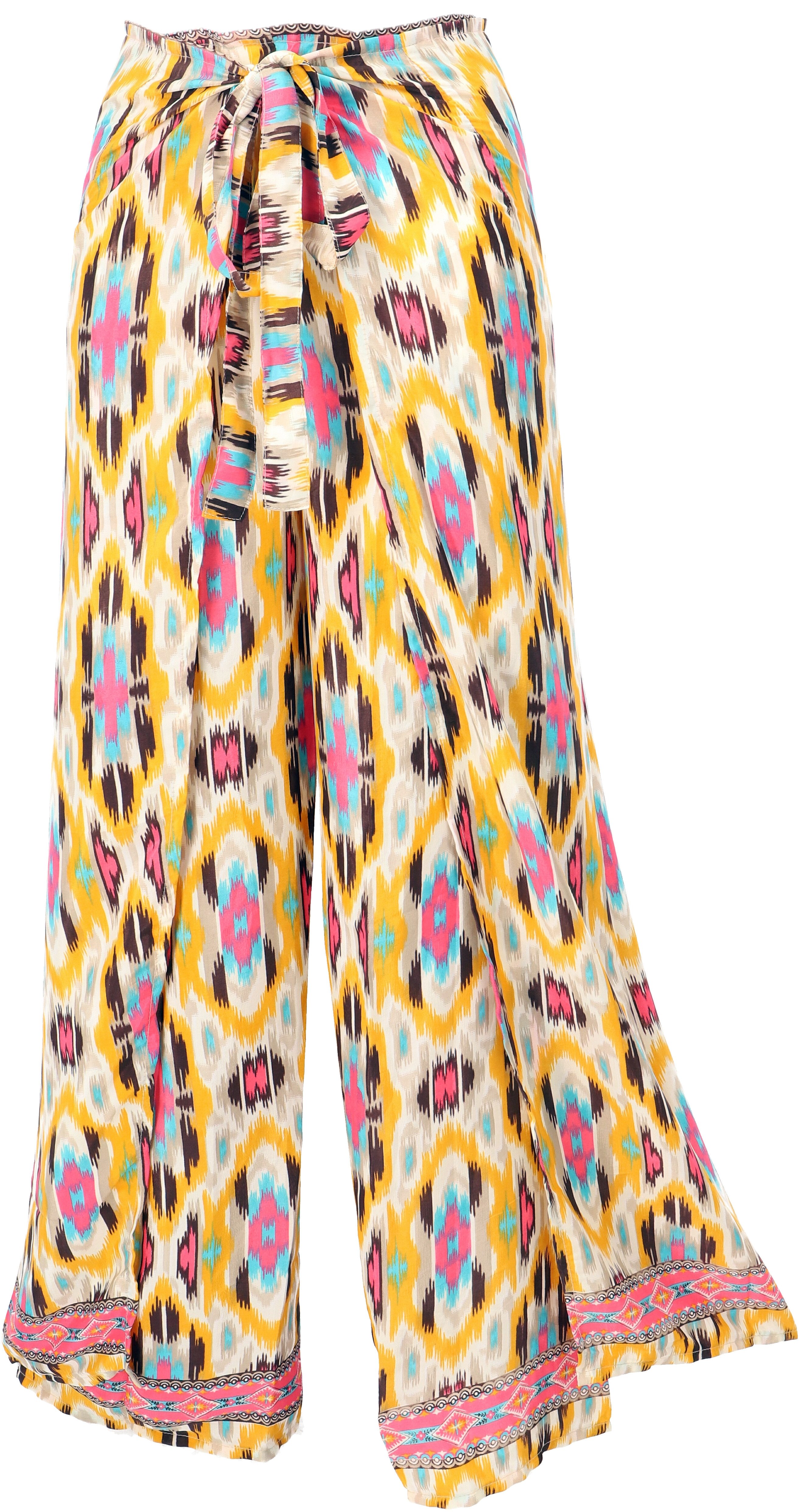 Guru-Shop Relaxhose Boho Wickelhose, Palazzohose, langer Boho.. alternative Bekleidung