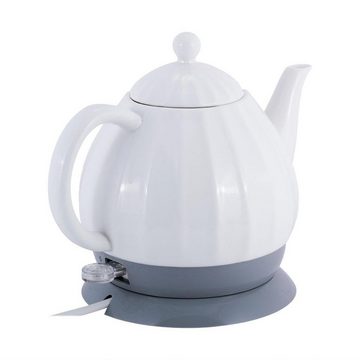 4BIG.fun Dekoteller 1,2L Keramik Wasserkocher Elektrisch Teekanne