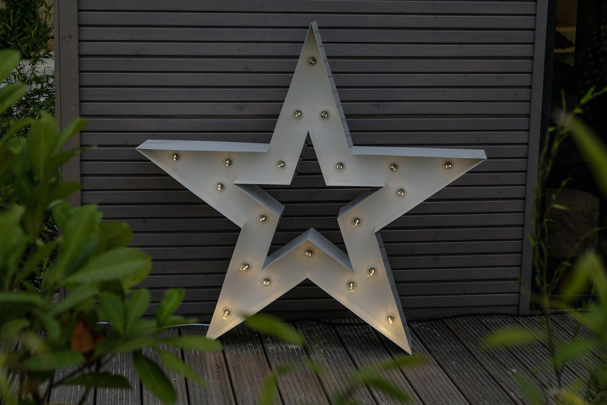 MARQUEE LIGHTS LED Dekolicht Star, Star Wandlampe, 122x122 20 cm fLichtquellen - Warmweiß, E14 (exkl) ohne Leuchtmittel, Tischlampe