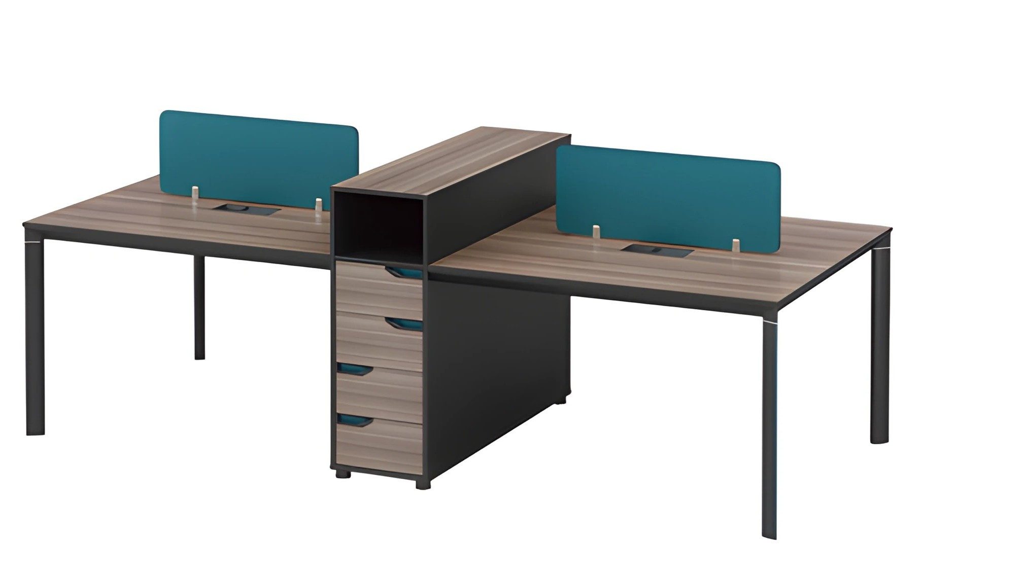 Xlmoebel Schreibtisch XLMOEBEL Team Tisch aus Massivholz in Schwarz für Büros (Schreibtisch, Team Tisch), Made in Europa