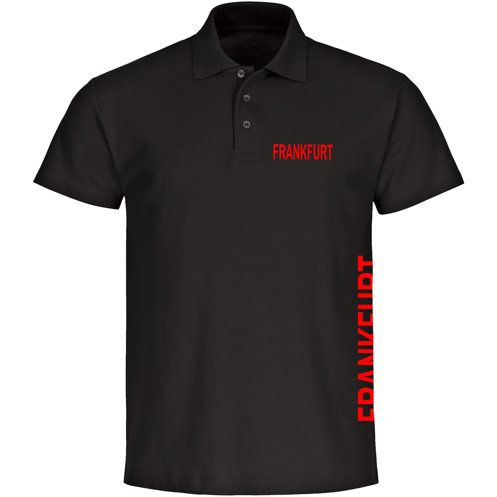 multifanshop Poloshirt Frankfurt - Brust & Seite - Polo
