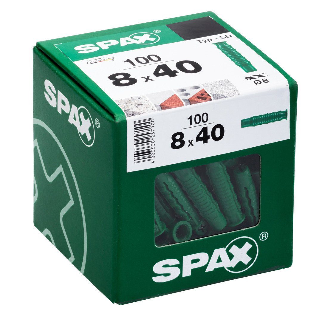 40 Stück Spax x 8.0 SPAX und 100 Spreizdübel - Dübel-Set mm Schrauben-