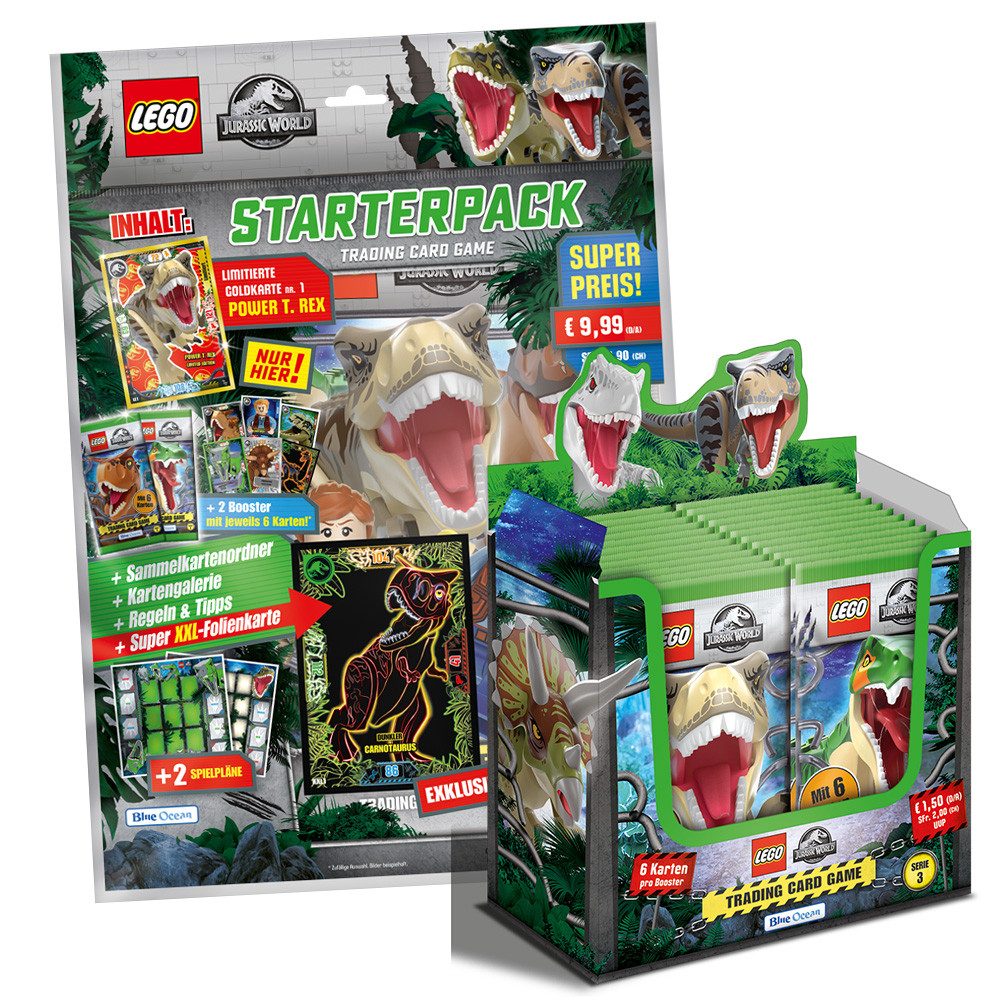 LEGO® Sammelkarte Blue Ocean LEGO Jurassic World Serie 3 1 Starter + 1 Display (36 PCS)