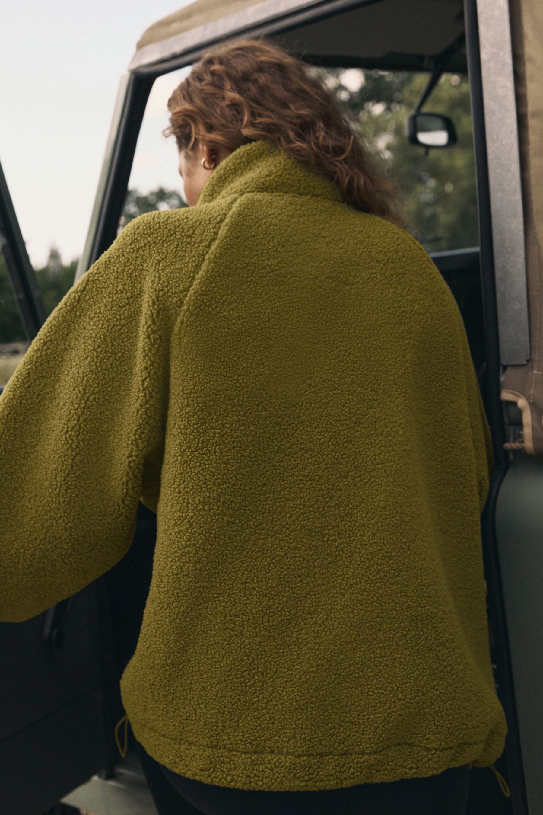 self Fleecejacke Self. Borg-Pullover mit Druckknopfausschnitt günstig online kaufen