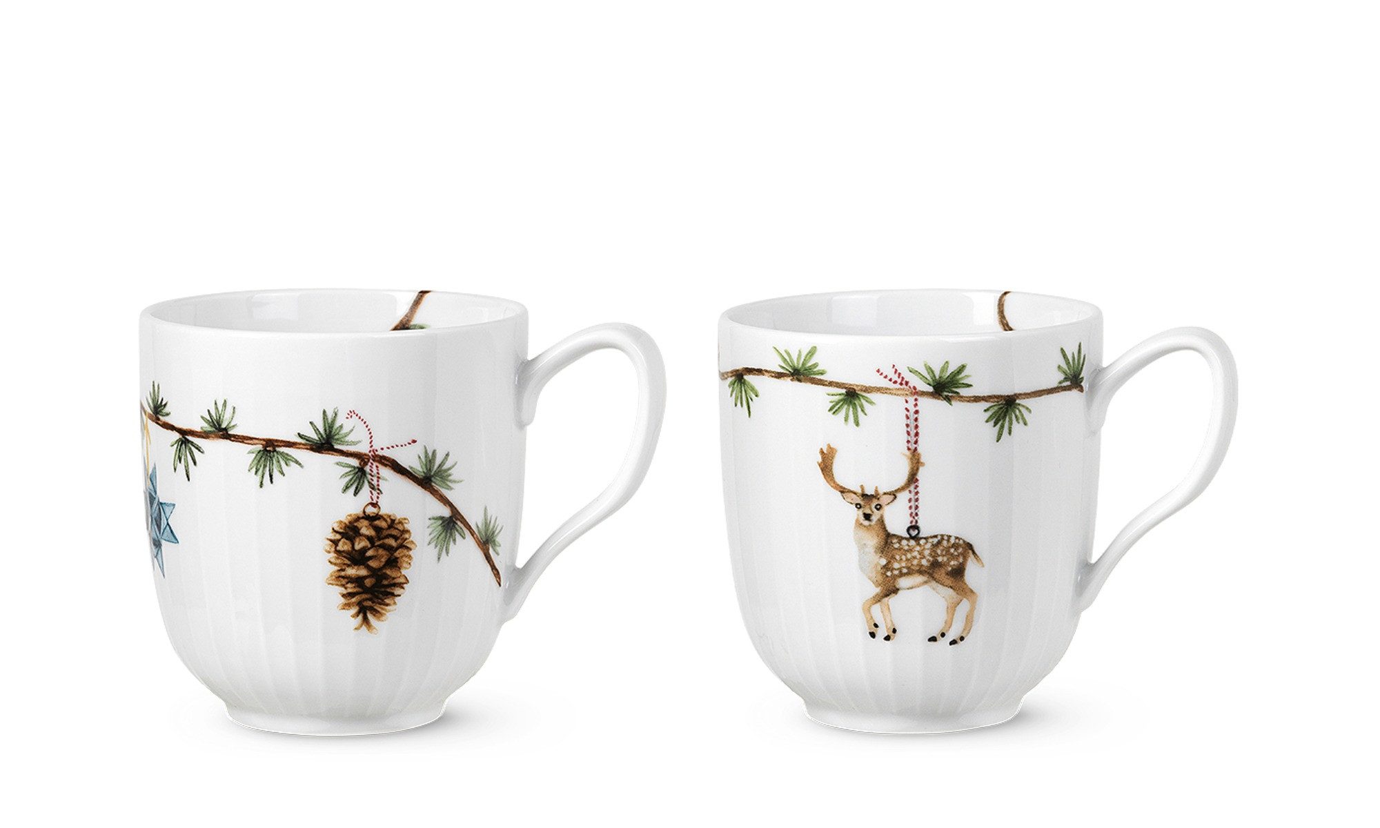 Kähler Becher Kähler Hammershøi Christmas Mugs 2020/2021 set 33 cl Weiß, Porzellan
