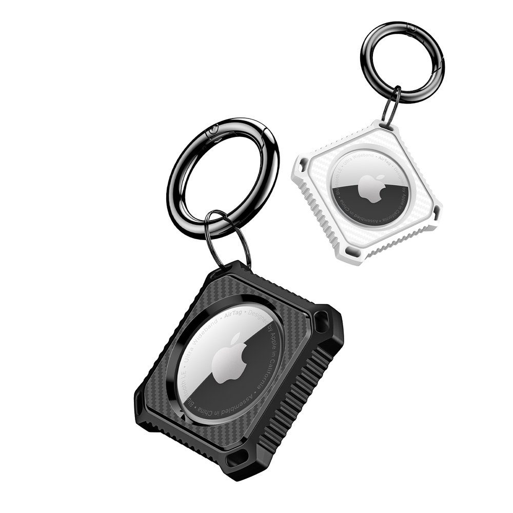 AirTag Apple Hülle (2-tlg) Schutz Schlüsselanhänger Ducis Silikon Dux Case 2x Schlüsselanhänger