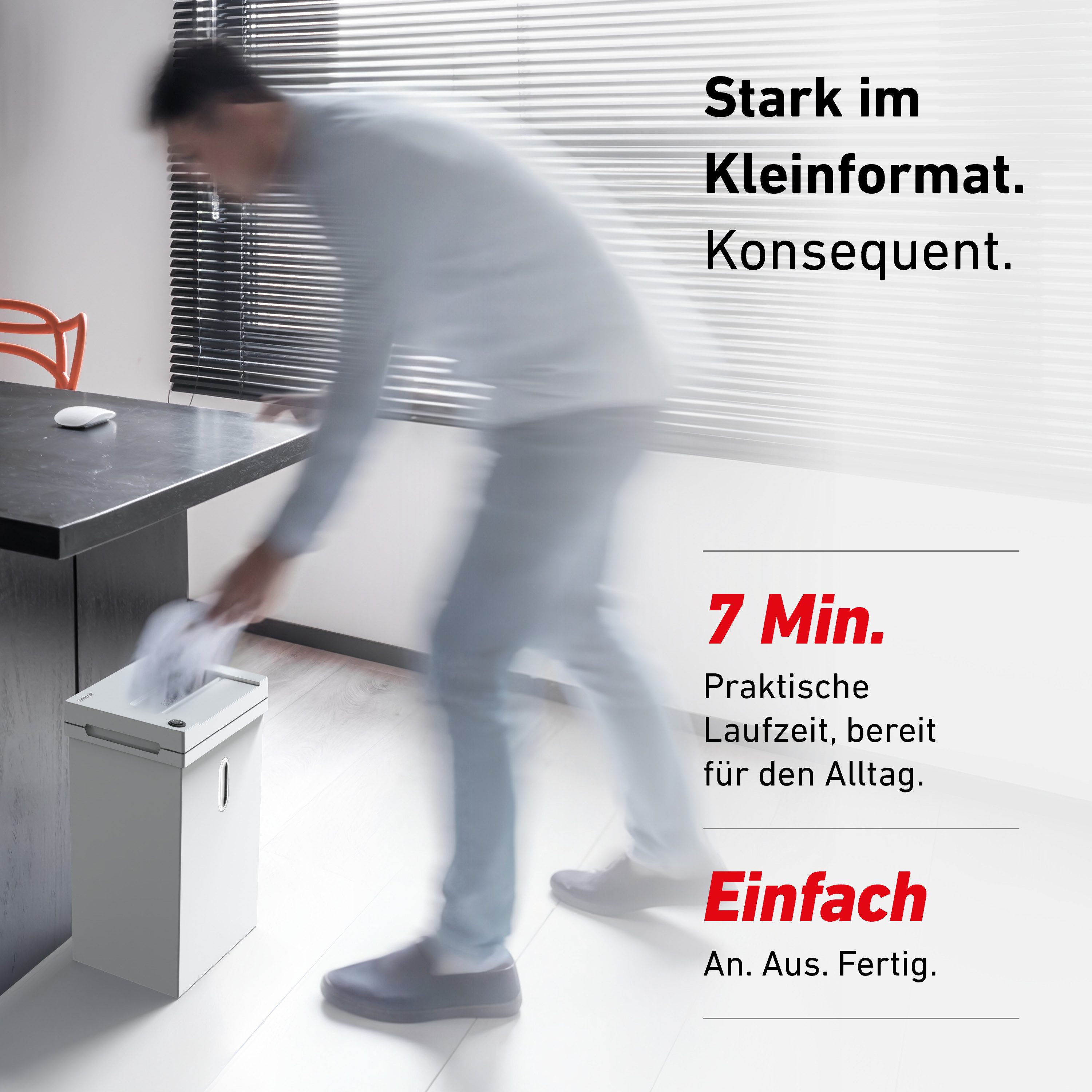 IDEAL Aktenvernichter IDEAL SHREDCAT 8100 CC, 5 x 30 mm Partikelschnitt, Sicherheitsstufe P-4, bis 12 Blatt, 20 l Auffangvolumen, DSGVO-konform – Bild 3 von 5