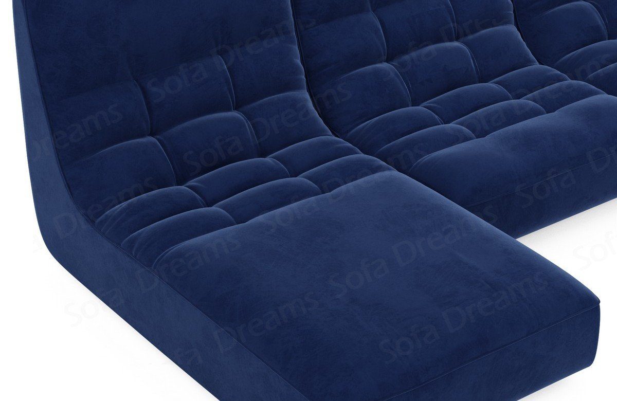 Stoffsofa, L Ecksofa Sofa Loungesofa dunkelblau77 Design Melilla Dreams Sofa Couch Form Samtstoff