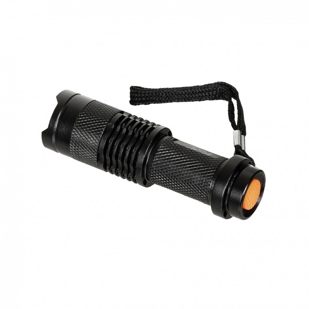 LED Stablampe mit 26370 - - Mini Taschenlampe FoxOutdoor LED - - schwarz Gürtelclip