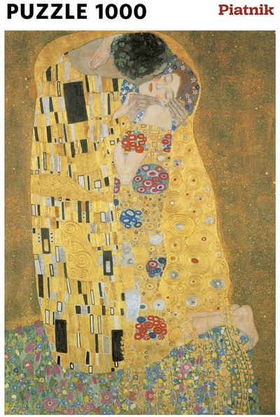 Piatnik Puzzle Gustav Klimt Der Kuss Metallic 1000 Teile Puzzle, 1000 Puzzleteile