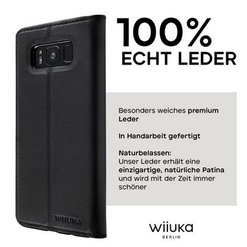 wiiuka Handyhülle suiit Hülle für Samsung Galaxy S8, Klapphülle Handgefertigt - Deutsches Leder, Premium Case