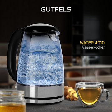 Gutfels Wasserkocher WATER 4010, 1.7 l, 2200 W, XL-Kocher mit blauer Ambientebeleuchtung