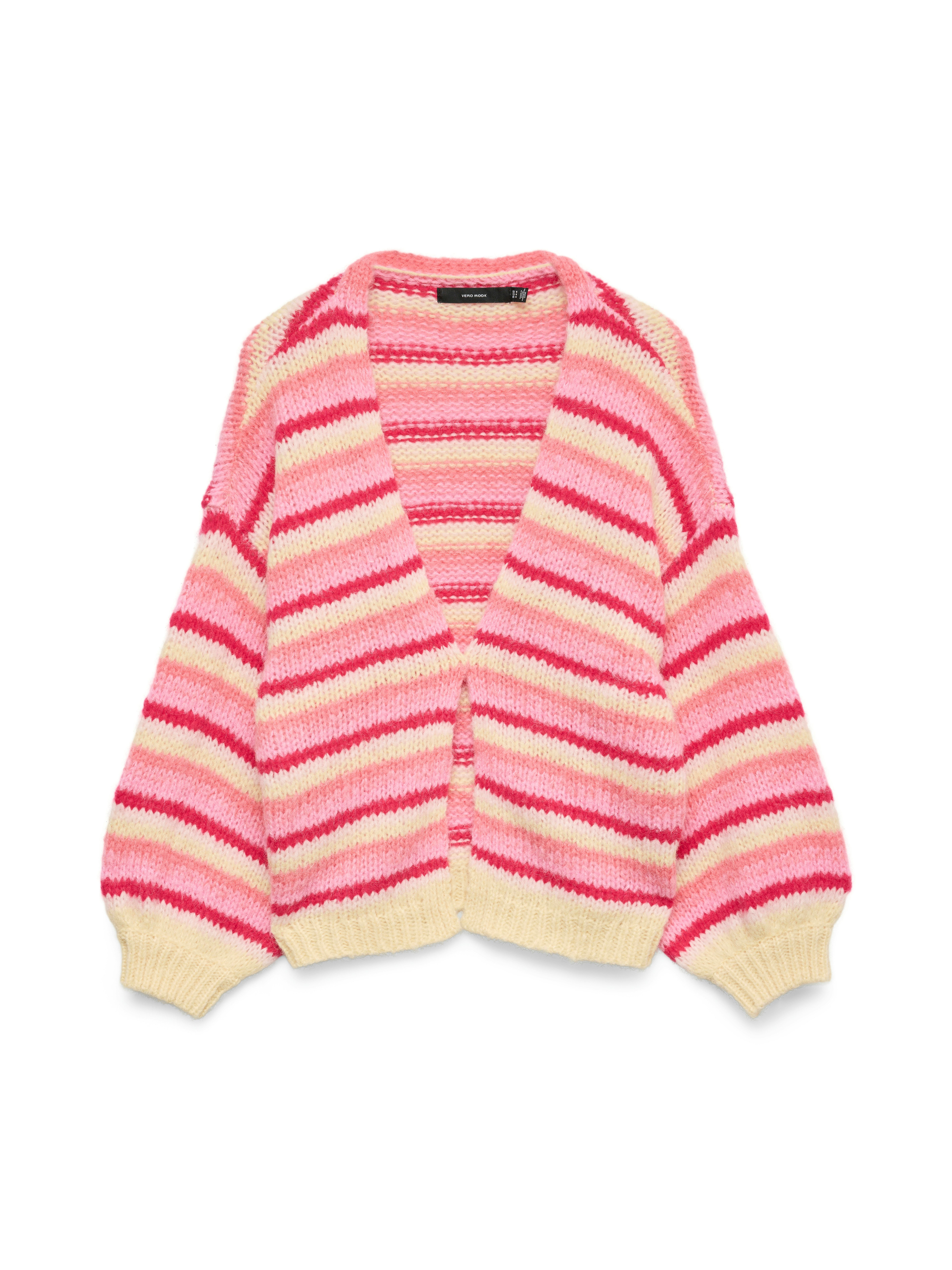 Vero Moda Strickjacke VMMAYBE STRIPE LS OPEN CARDIGAN NOOS Kunstfaser, loos günstig online kaufen
