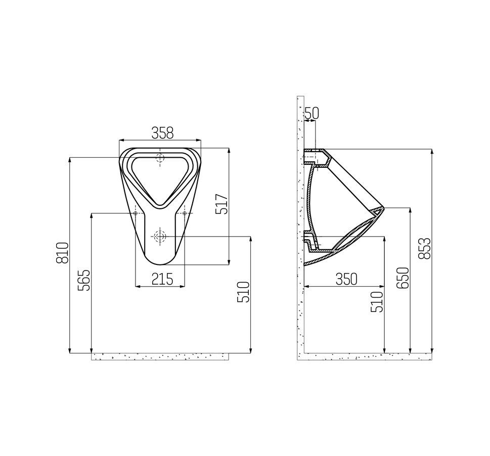 Thumbnail - Creavit Urinal TP630-00CB00E-0000, (nicht_zutreffend, 1-tlg), Creavit Urinal offene Anschlüsse