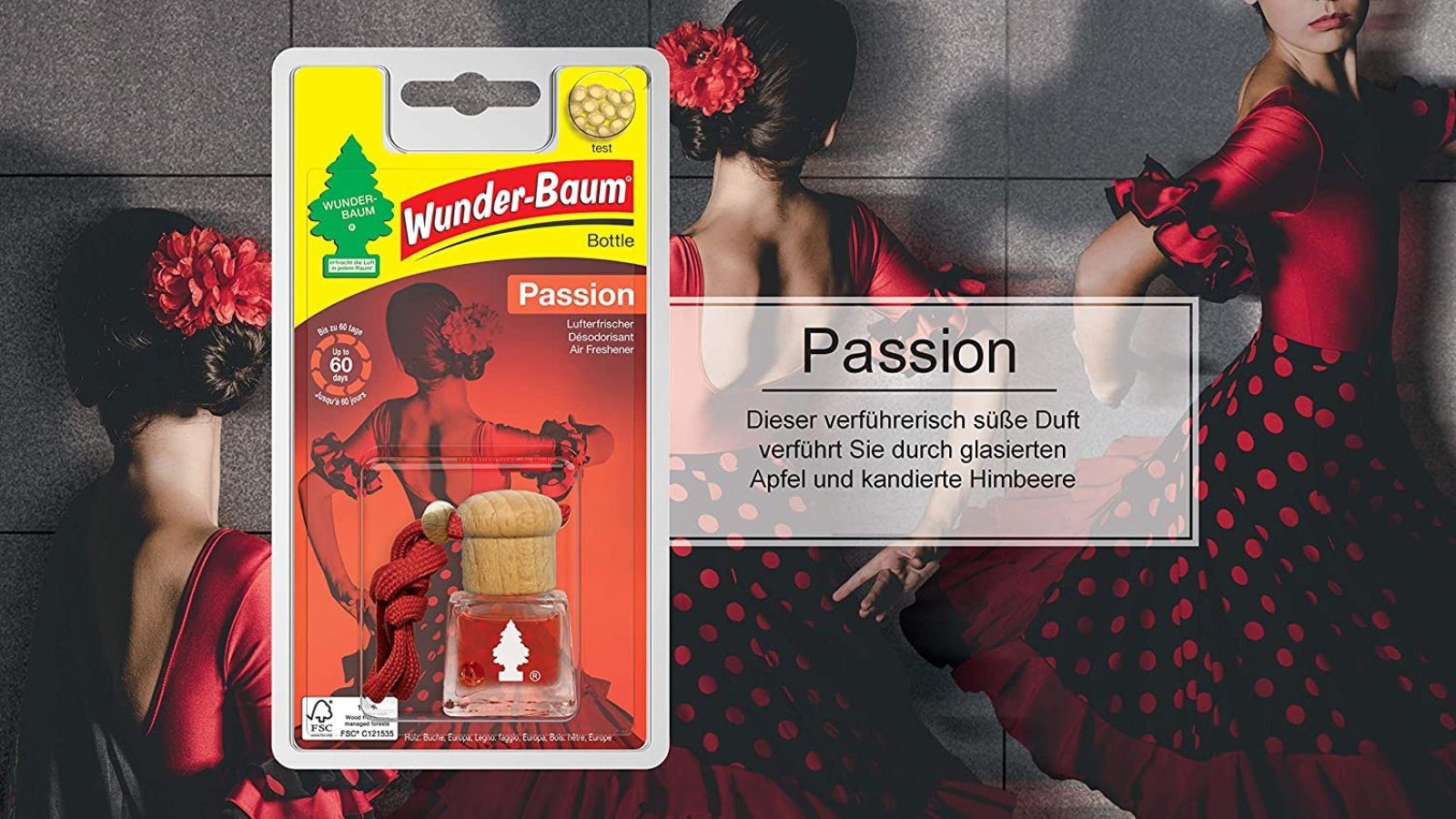 Wunder-Baum Duftöl Bottle Duft Flakon Passion WUNDERBAUM Erfrischer Apfel Himbeer 4,5 ml (1-St)