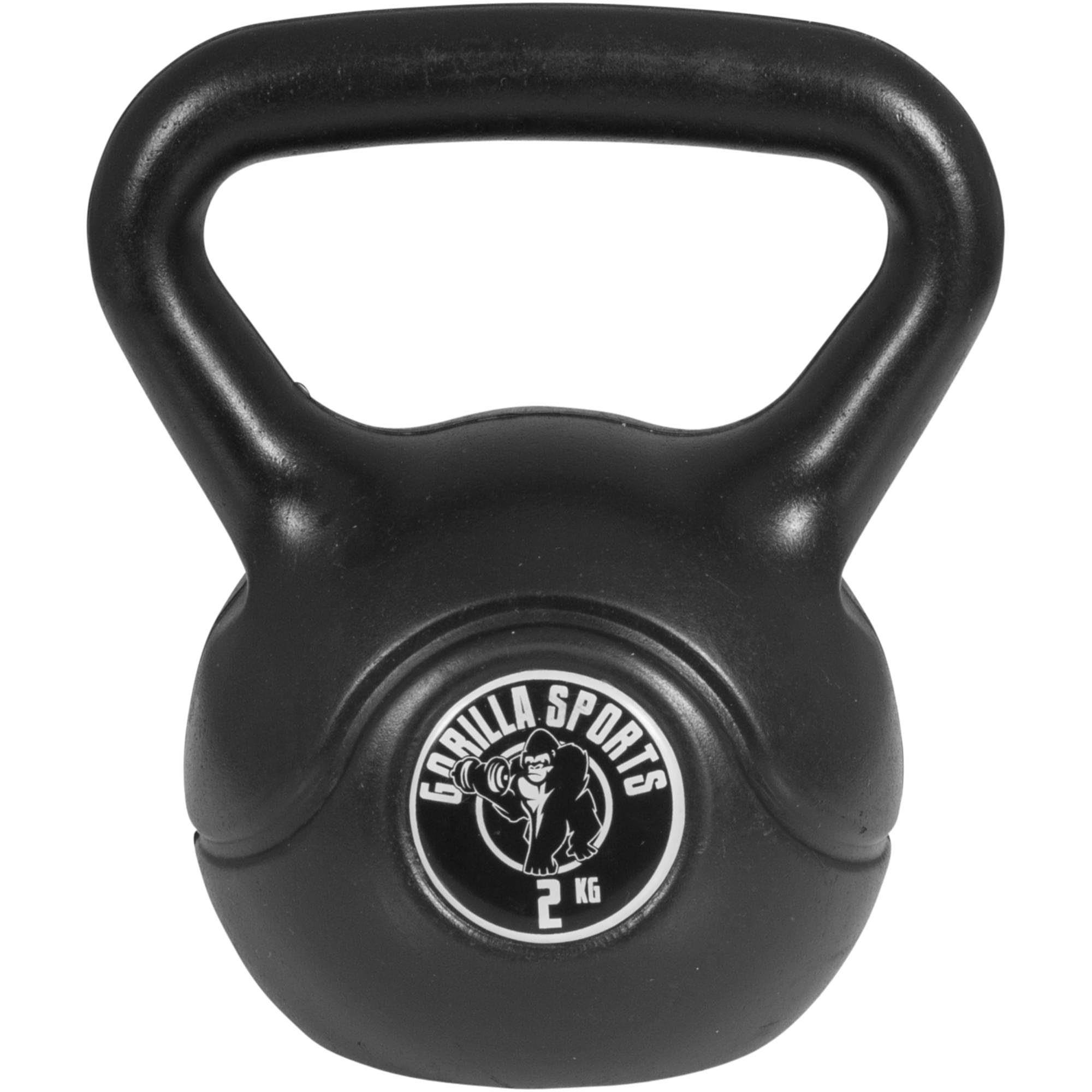 GORILLA SPORTS Kettlebell Einzeln/Set, mit/ohne Ablage, Kunststoff Kugelhantel, Schwunghantel