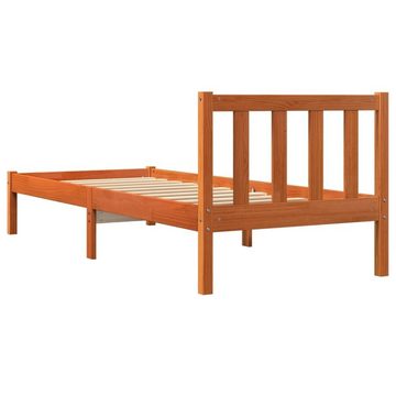 vidaXL Bett Massivholzbett Wachsbraun 100x200 cm Kiefer