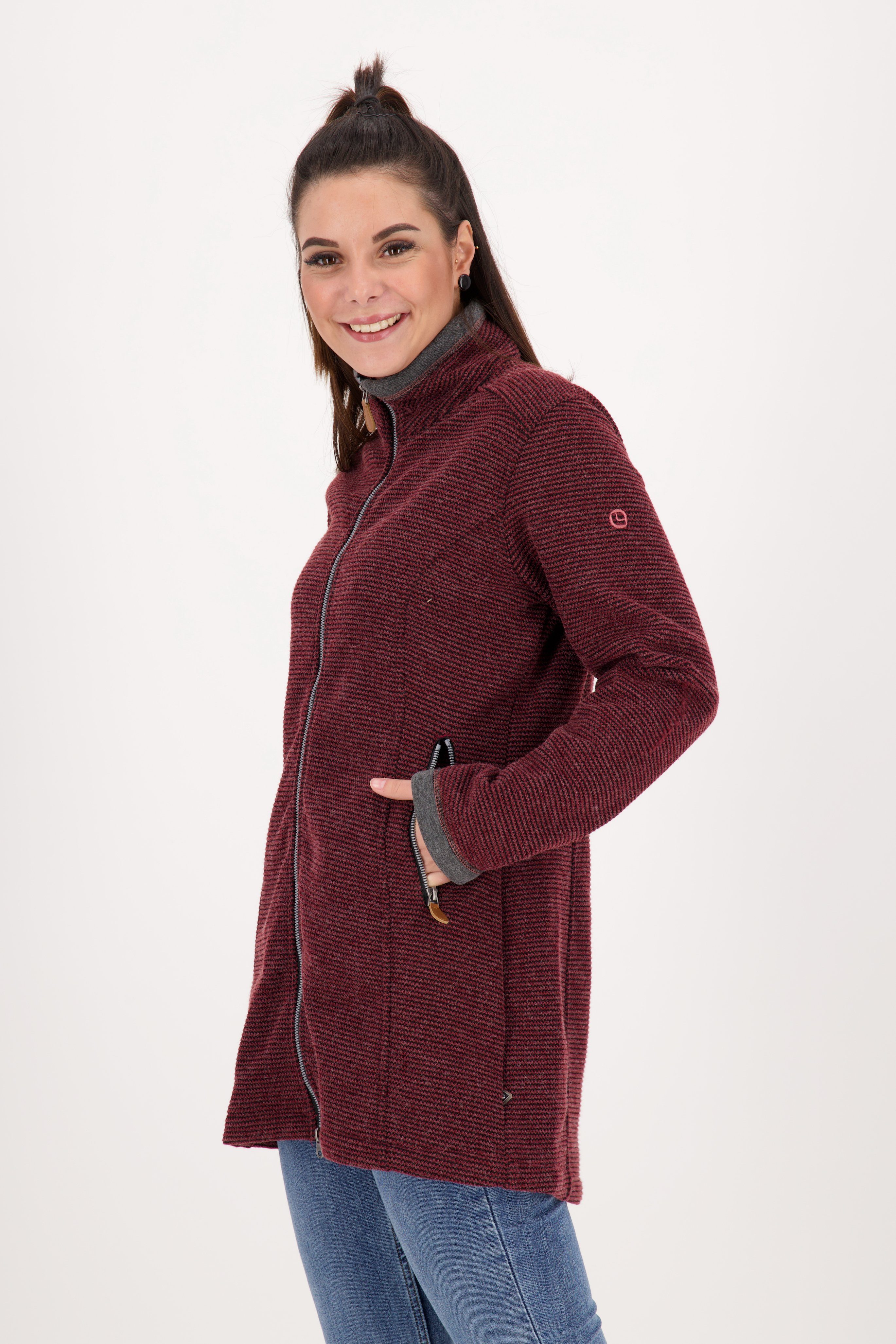 DEPROC Active Strickfleecejacke Auch CS AMYWOOD Größen JACKET bordeaux NEW erhältlich in LONG Großen