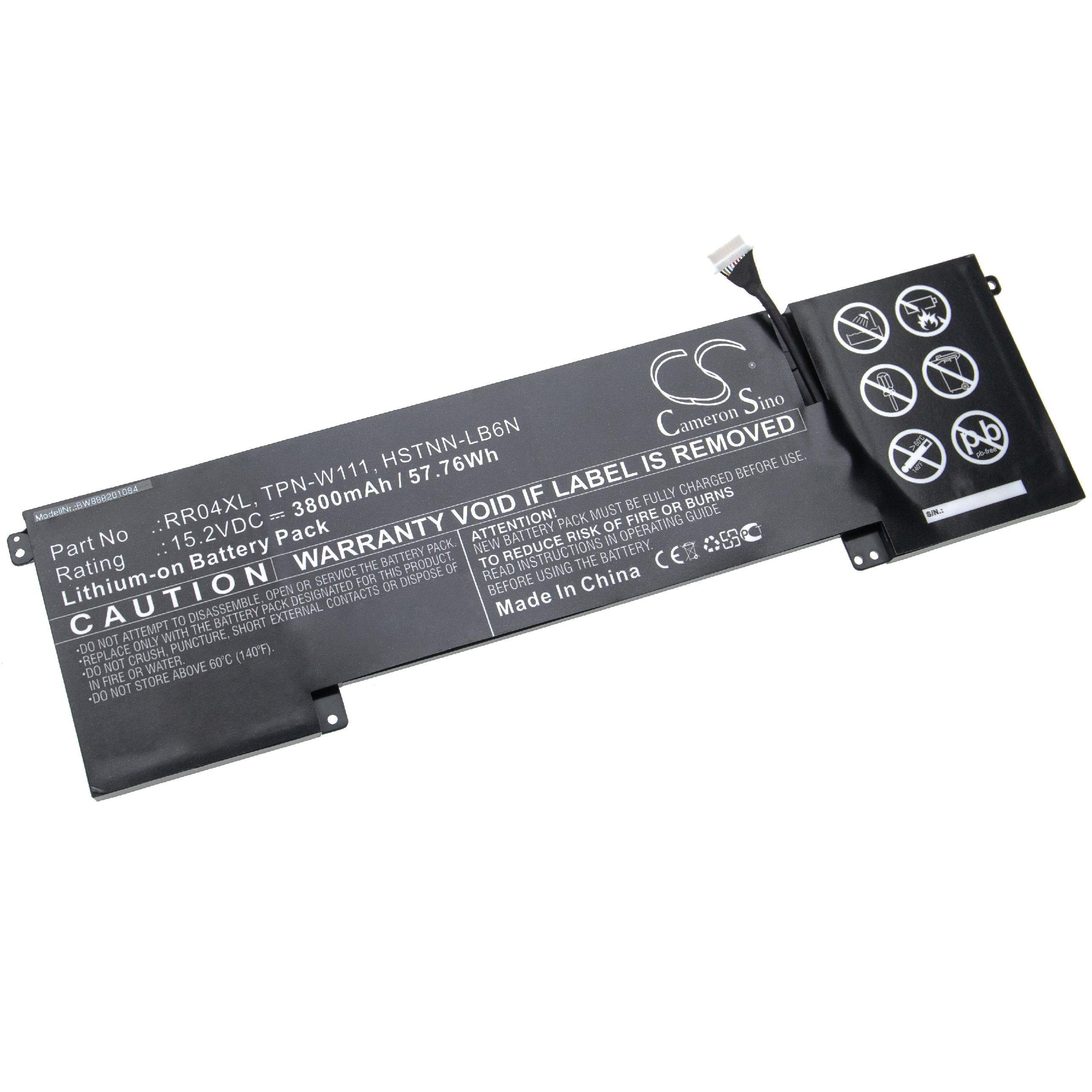 Laptop-Akku passend (3800mAh, 15-5004NL, für vhbw Li-Ion) Notebook mAh / Netbook 15-5004TX, 15-5004NL-L2S17EA, 15-5005NP 15,2V, 3800 Kompatibel mit Notebook Omen Notebook 15-5003TX, HP /