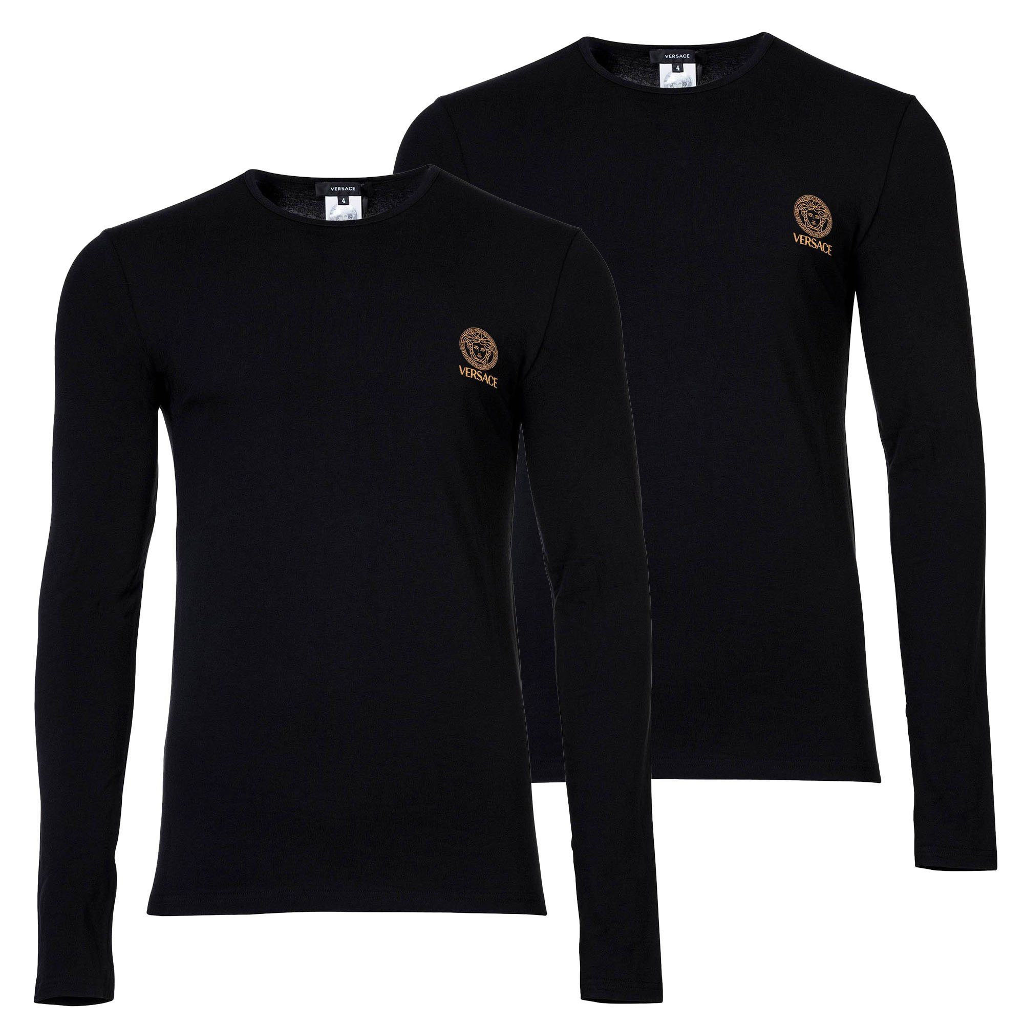 Versace T-Shirt Herren Longsleeve 2er Pack Baumwolle (Packung, 2er Pack) günstig online kaufen