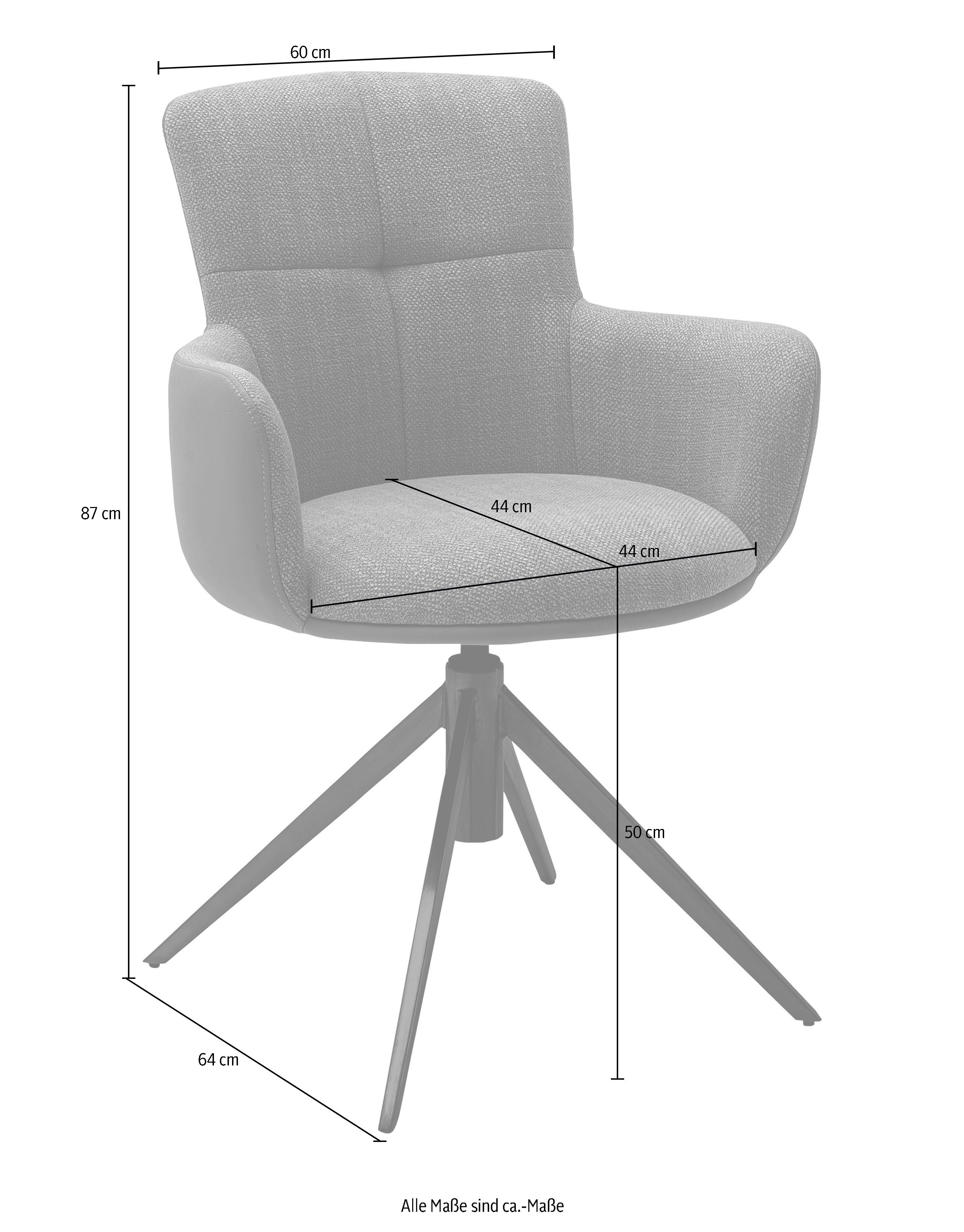 Esszimmerstuhl drehbar Antrazit Stuhl lackiert mit | bis Schwarz (Set, 120 St), MCA matt 360° Set furniture Metall Mecana | Antrazit 2 Materialmix, 2er kg Nivellierung,