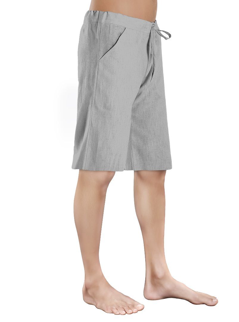 SCHAZAD grau Leinenshort Leinenhose