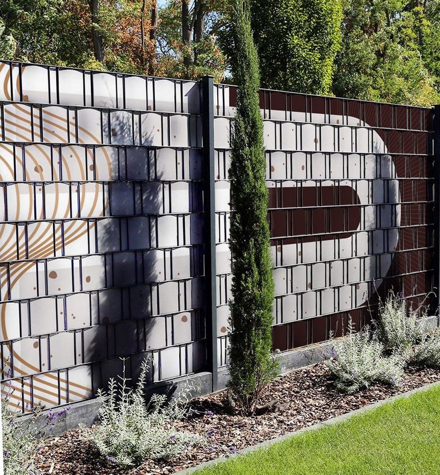 Thumbnail - MyMaxxi Sichtschutzstreifen Sichtschutzstreifen Bronze Wellen Sichtschutz Garten Zaun