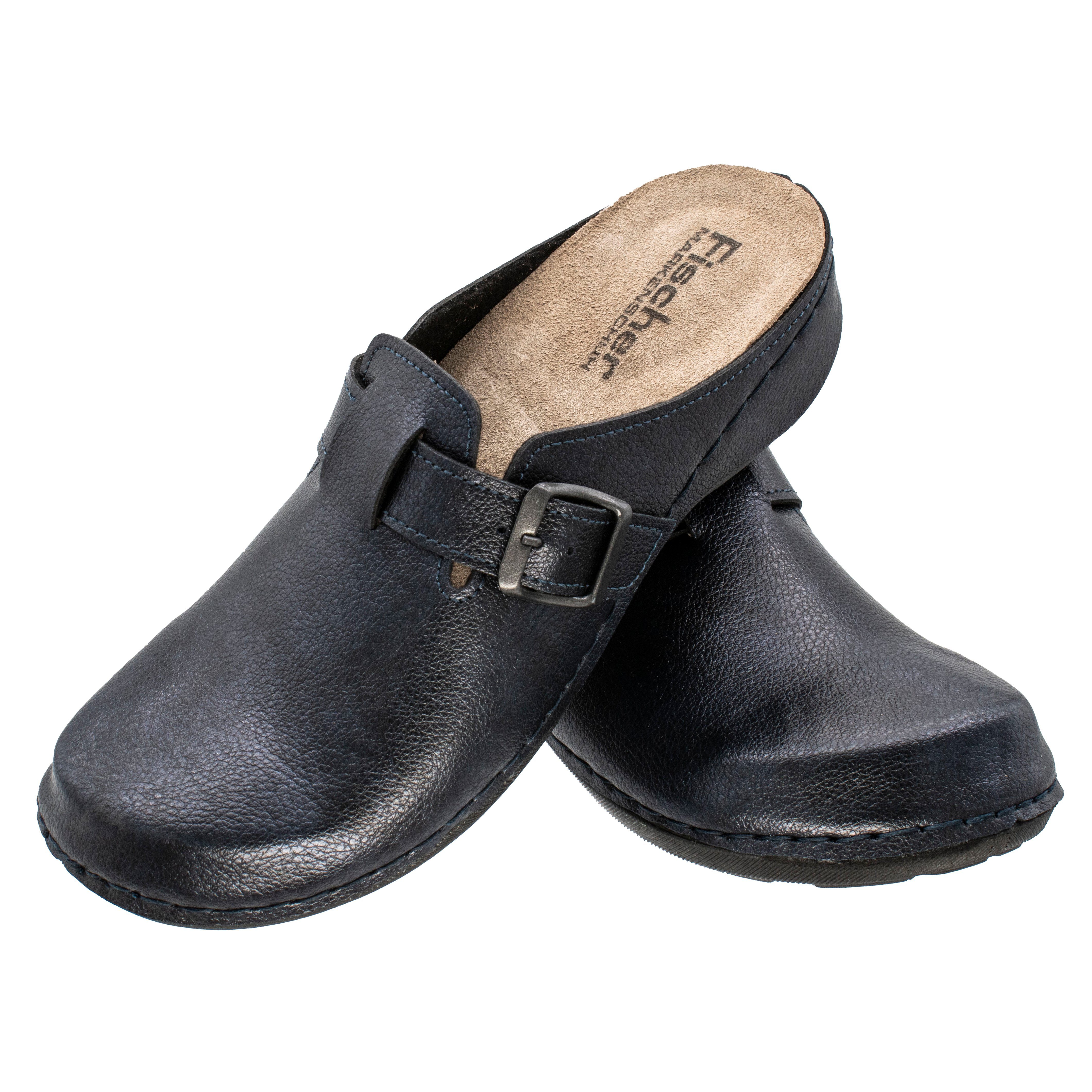 Fischer-Markenschuh Michaela Clog aus Nappan (Lederiminat), Weite G, herausnehmbares Fußbett aus Leder