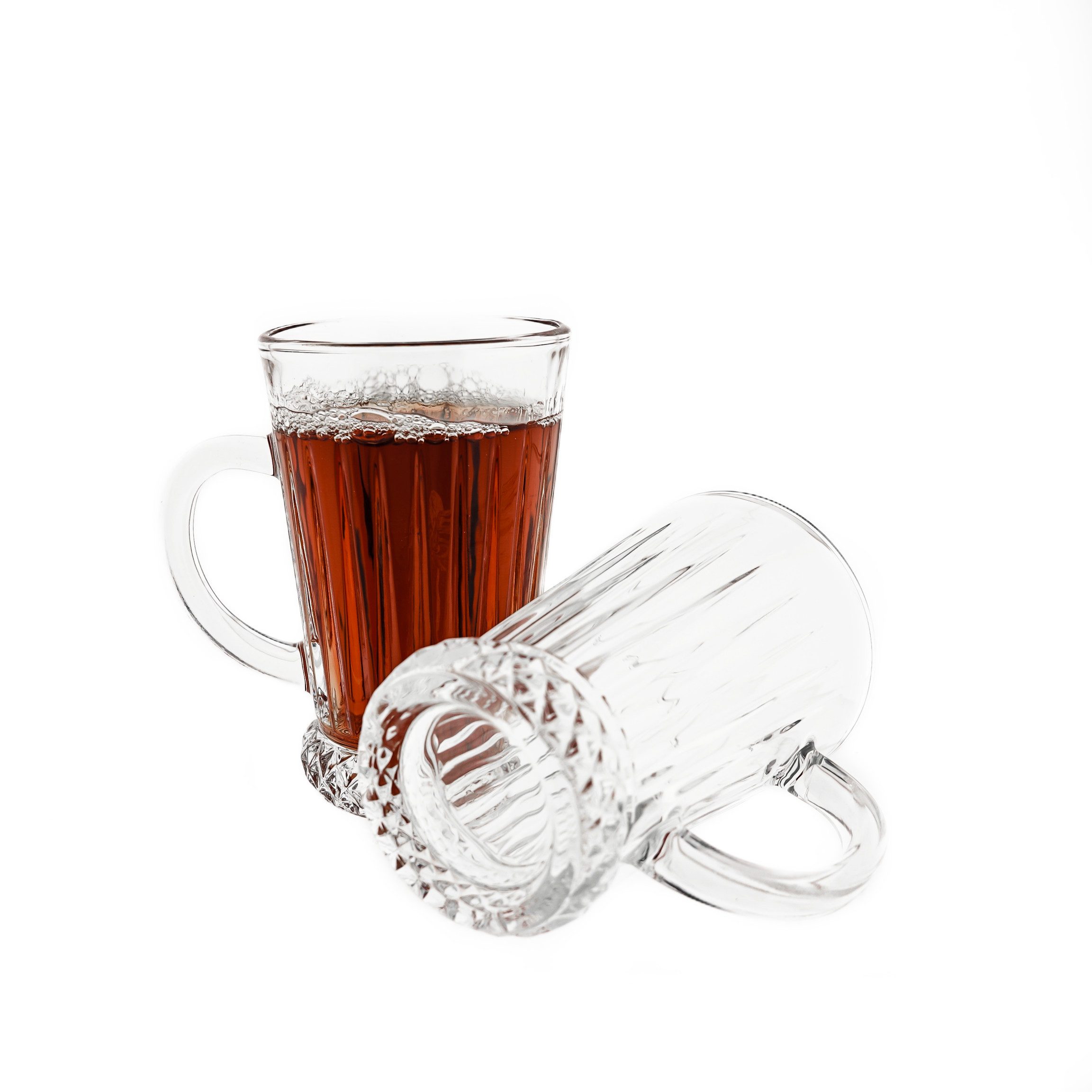 Almina Gläser-Set Elegantes 6 -tlg Set aus Glas Teegläser Trinkgläser Transparent 210 ml, 6-tlg.