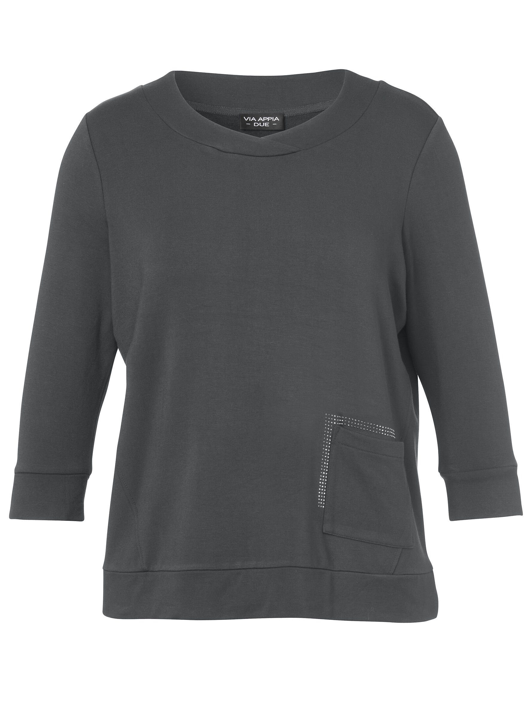 VIA APPIA DUE Sweatshirt mit Glitzersteinen khaki