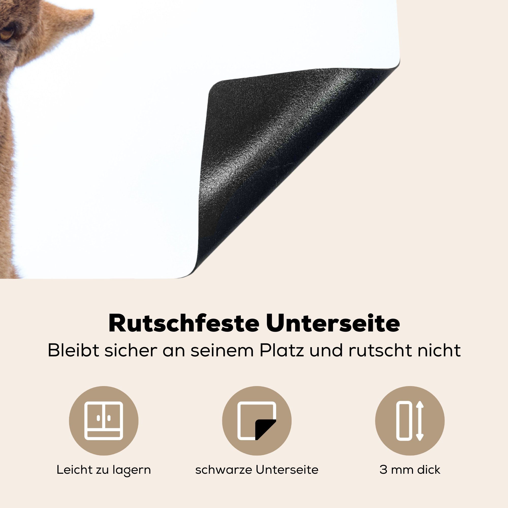 MuchoWow Schutz cm, Ceranfeldabdeckung (1 für Hoorn, küche, die Induktionskochfeld - Tiere 81x52 Herdblende-/Abdeckplatte - Steinbock tlg), Vinyl,