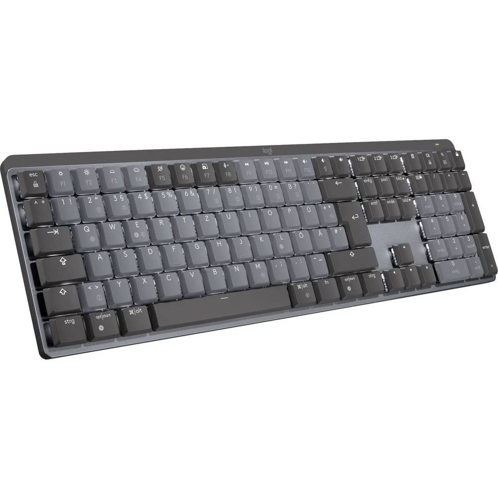 Logitech Wireless-Bluetooth-Tastatur,QWERTZ 920-010749 Tastatur (Abnehmbares Kabel, Beleuchtet, Wiederaufladbar)