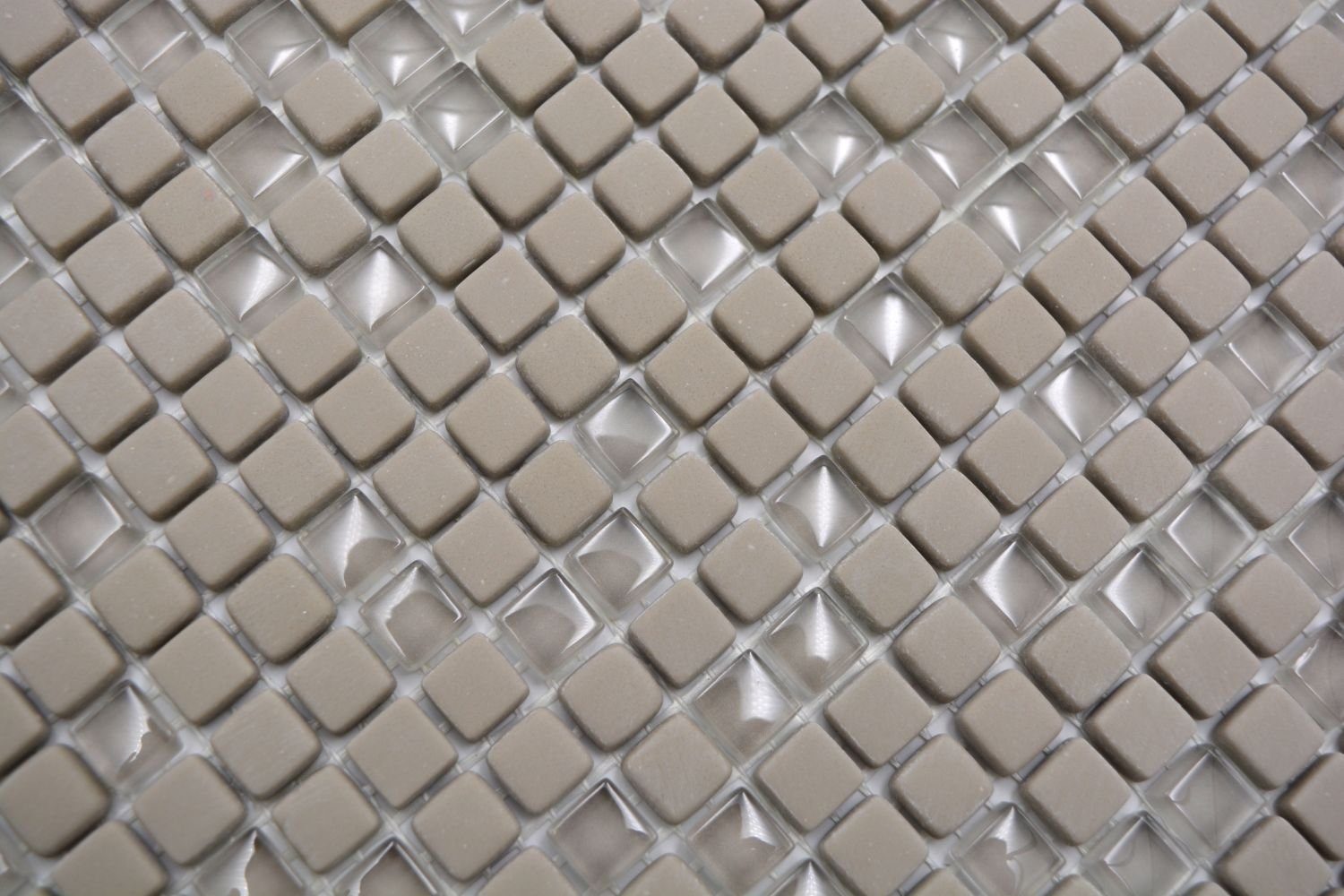 Mosani Mosaikfliesen Recycling Glasmosaik cream / matt Mosaikfliesen 10 Mosaikmatten