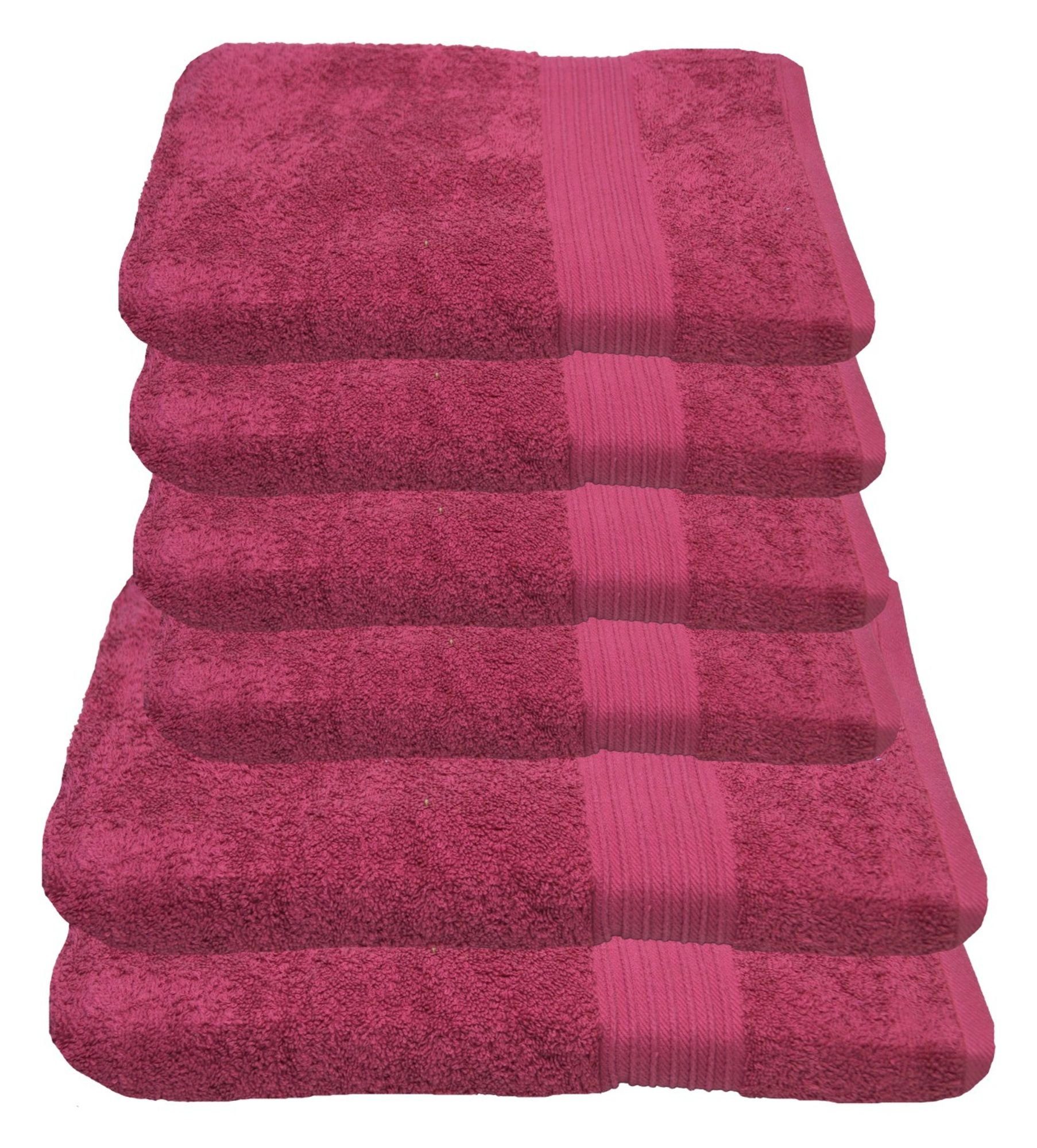 (6-St) Baumwolle Julsen 6-Handtücher-Pink, Handtücher Julie