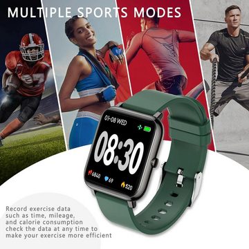 MicLee Smartwatch (1,4 Zoll, Android iOS), Fitness Tracker Armbanduhr Schlafmonitor IP67 Wasserdicht Sportuhr