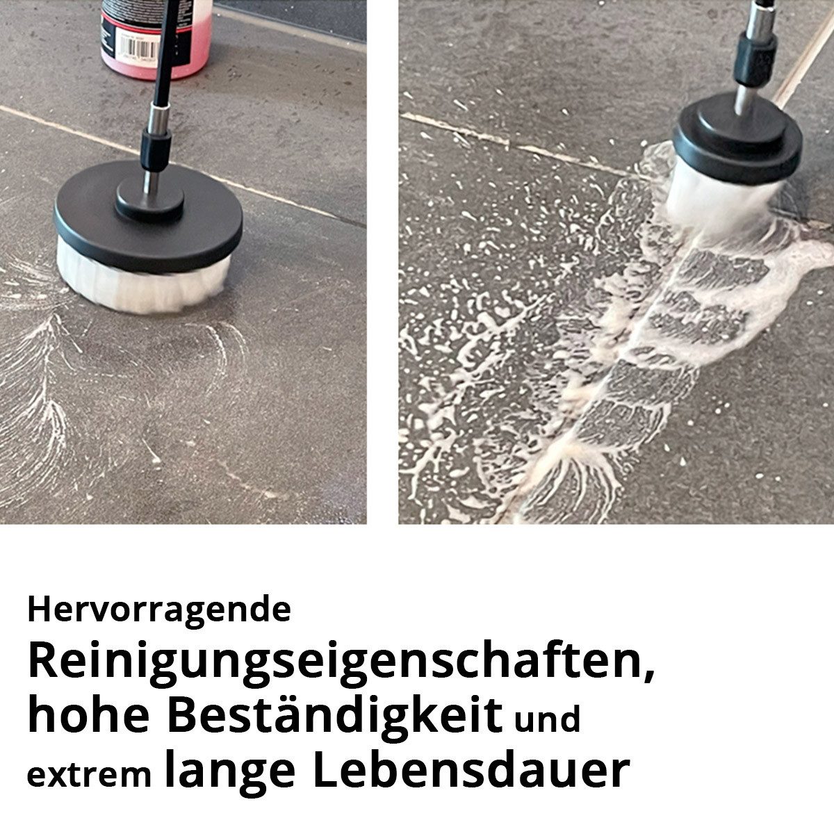 STAHLWERK Autowaschbürste Reinigungsbürsten Aufsatz 45er Set für Akkuschrauber und Bohrmaschinen, (Set, 10-tlg., Set), schneller Wechsel der Aufsätze
