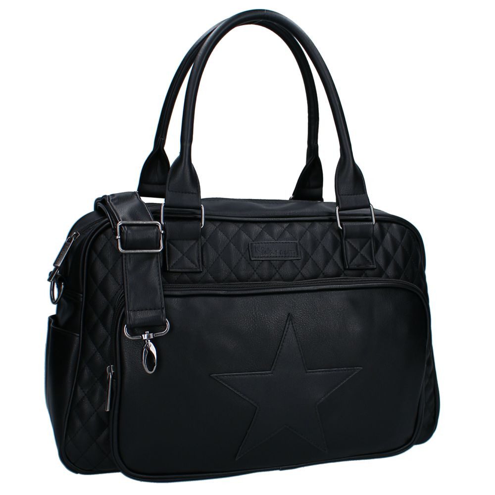 Vadobag Wickeltasche Große Schwarze Baby Wickeltasche Kunstleder mit Wickelunterlage