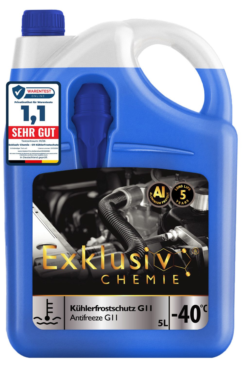Exklusiv Chemie GmbH Kühlerfrostschutz G11 Kühlerfrostschutz 5L, bis -40 °C, 5 l, 5 Jahre