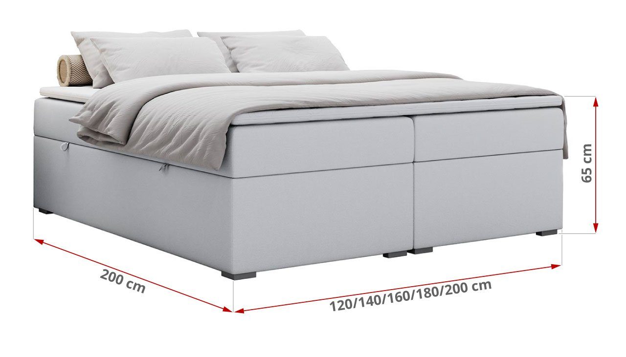 MÖBEL Topper, und MKS mit BESS, Boxspringbett Schlafzimmer Multipocket-Matratze Doppelbett zum