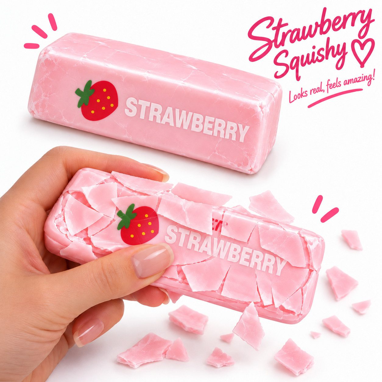 Candy & Bar Greifspielzeug Squishy mit Wachsschicht – Butter oder Strawberry Stressspielzeug