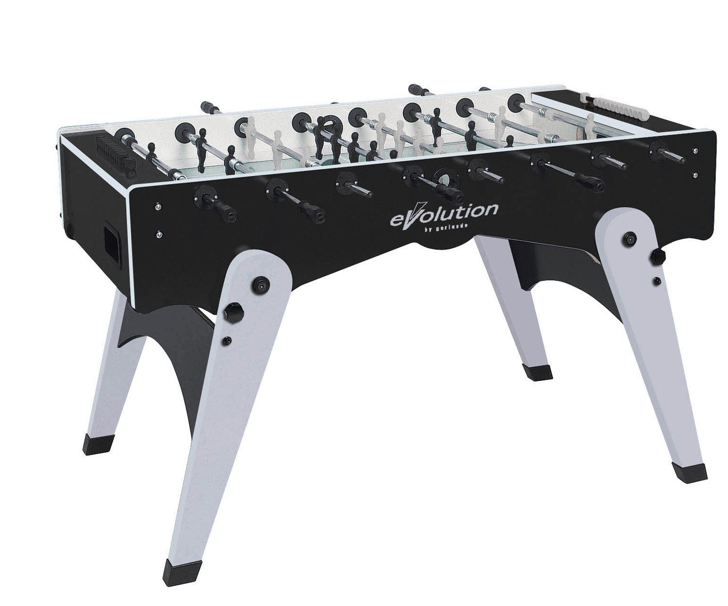 Garlando Tischfußballspiel "Foldy Evolution" (schwarz / silber), Aufstellmaße: 143 x 75/125 x 88 cm (L x B/ inkl. Stangen x H)