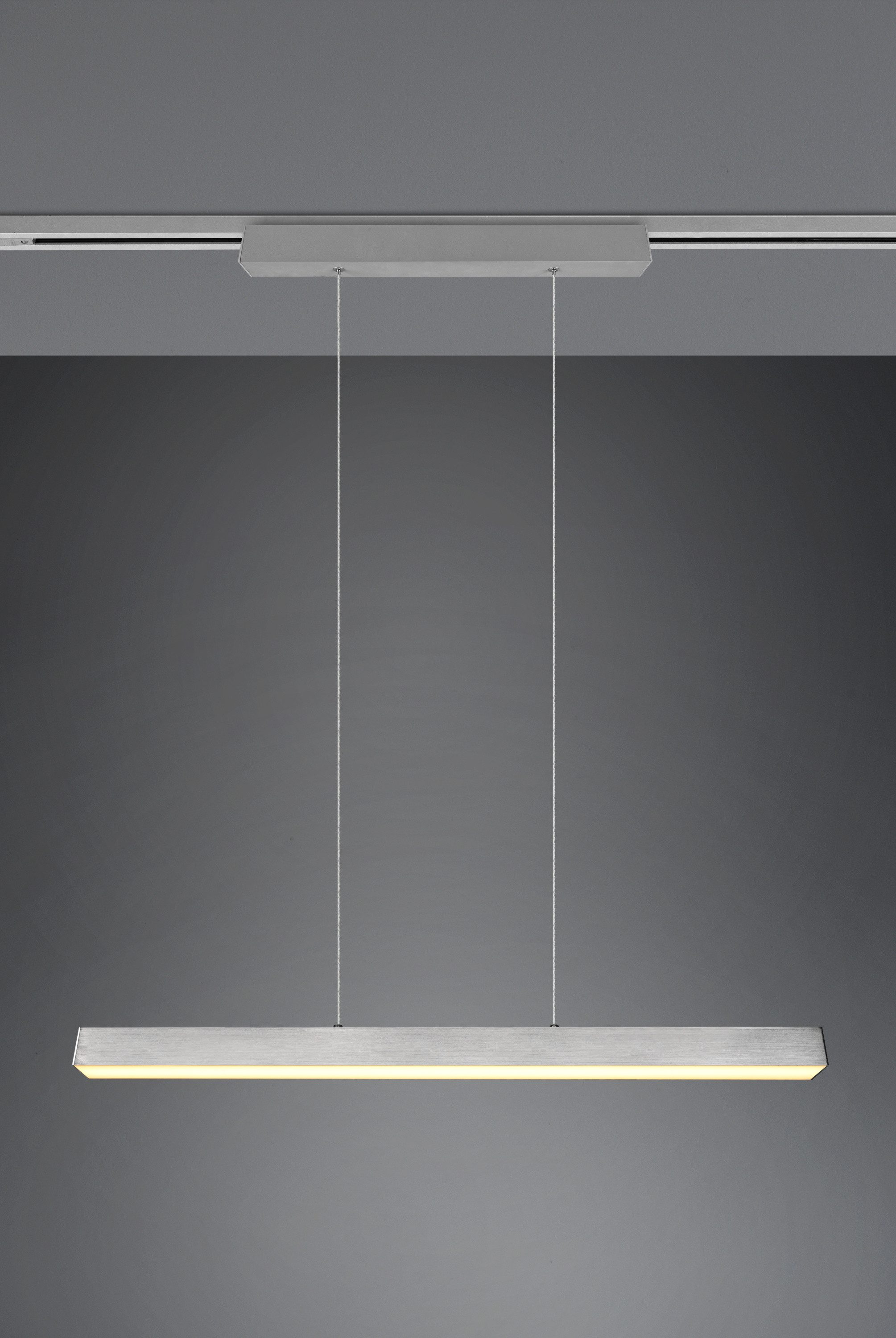 TRIO Leuchten Pendelleuchte TRIO-Leuchten Pendelleuchte DUOLINE BHT 90x180x5 cm grau Hängelampe, Warmweiß