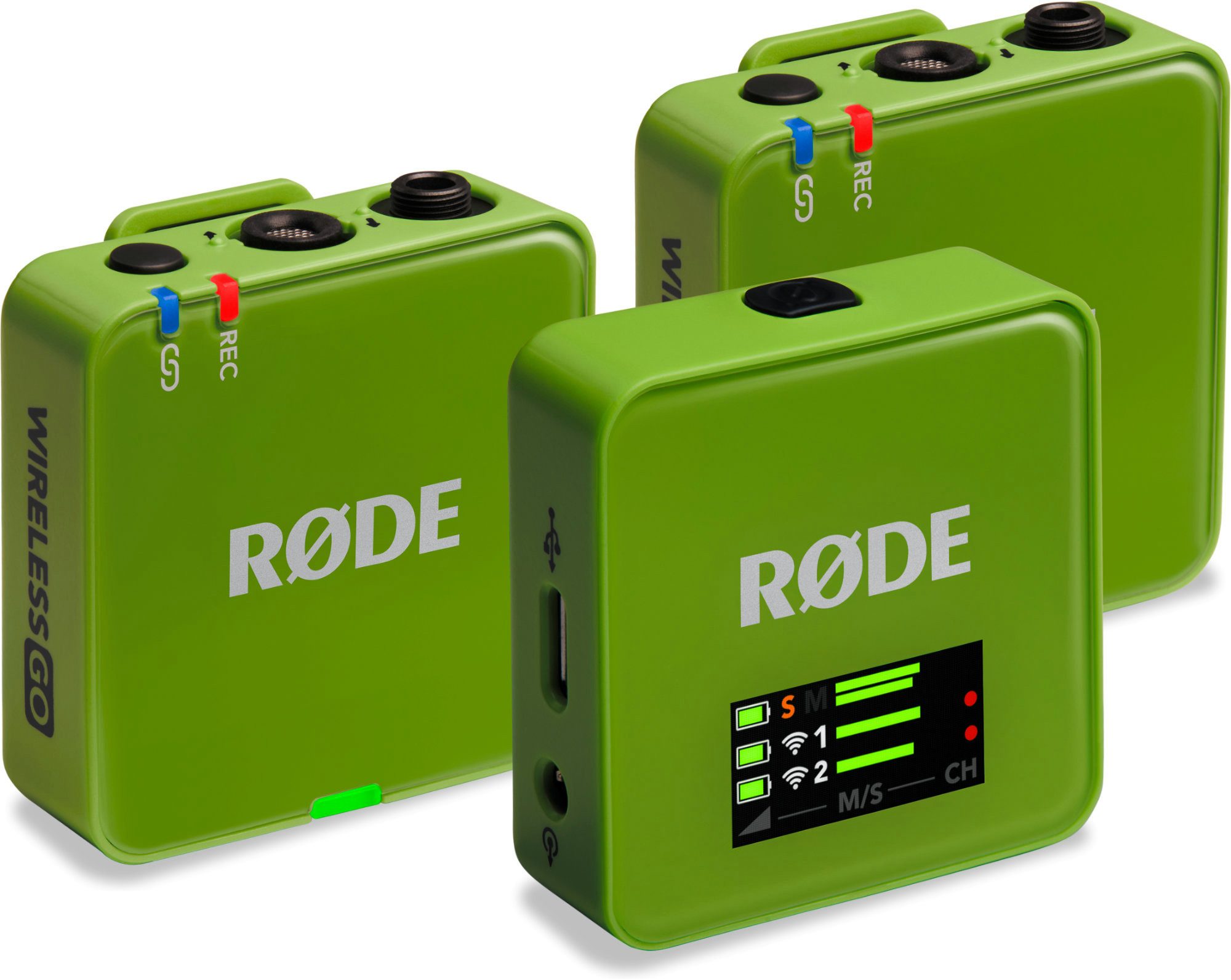 RODE Microphones Mikrofon Wireless GO (Gen 3) Drahtlos-Mikrofonsystem Green (Set, 10-tlg), mit 32 Bit Float Recording