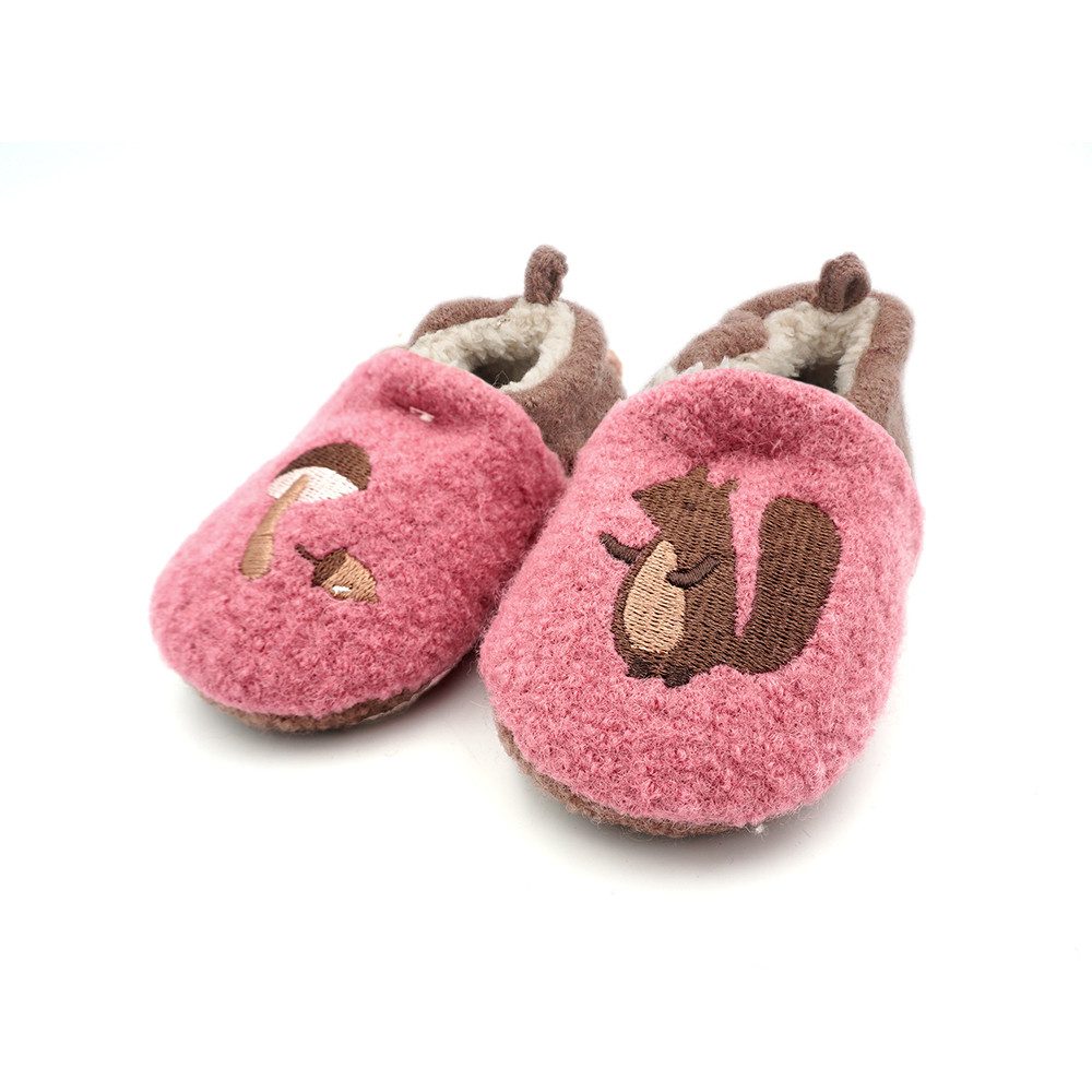 MAXIMO Lauflernschuhe Eichhörnchen Anti-Rutsch-Sohle, Futter Kunstfell Hausschuh Wollfleece